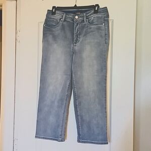 NYDJ,size 8, faded denim, crop jeans